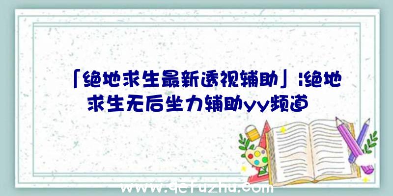 「绝地求生最新透视辅助」|绝地求生无后坐力辅助yy频道